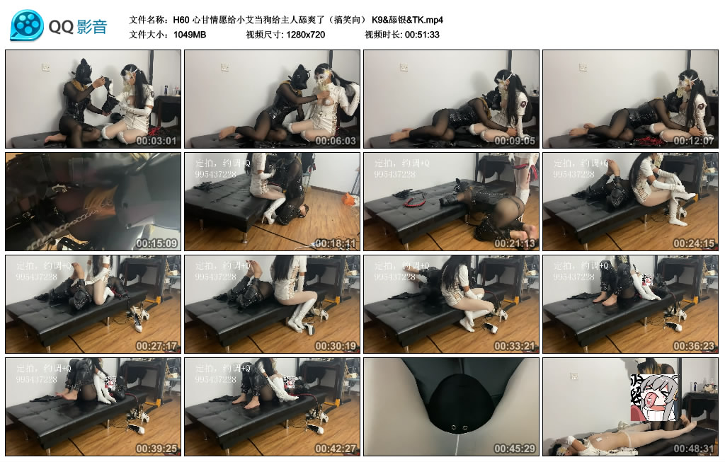 【H60】心甘情愿给小艾当狗给主人舔爽了（搞笑向） K9&舔银&TK_HD绳艺资源网