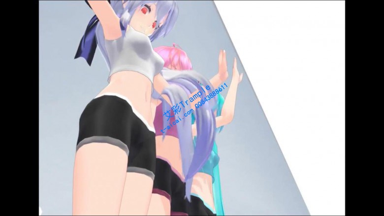 MMD动漫踩踏系列三个妹子踩毯子 R-190630-2_HD绳艺资源网